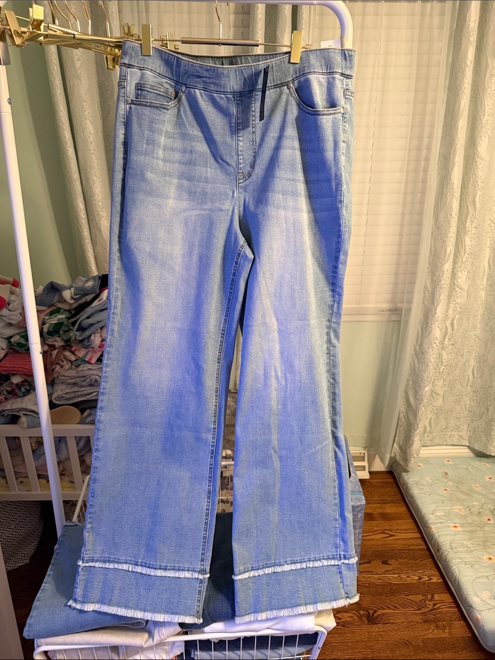 Isaac Mizrahi Live! True Denim Color Pull On Wide Leg Jeans-Medium Vintage
